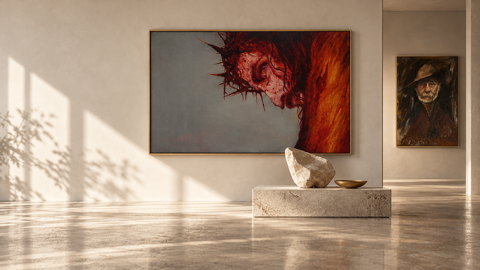 Artworks in a gallery space